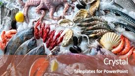  Presentation with seafood - Presentation enhanced with luxury marketing - seafood on ice background and a red colored foreground