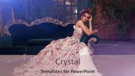  Presentation with masquerade ball - PPT layouts having luxury-model-in-vintage-style background and a coral colored foreground