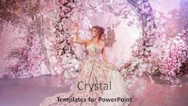  Presentation with masquerade ball - Audience pleasing slide deck consisting of luxury-model-in-vintage-style backdrop and a coral colored foreground