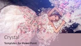  Presentation with masquerade ball - PPT theme having luxury-model-in-vintage-style background and a lemonade colored foreground