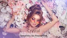  Presentation with masquerade ball - Colorful presentation theme enhanced with luxury-model-in-vintage-style backdrop and a coral colored foreground