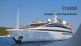  Presentation with luxury yacht - Presentation theme featuring summery - luxury - motor boat motor background and a teal colored foreground