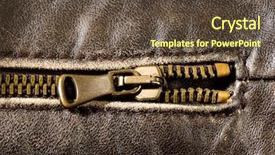  Presentation with brown leather - Colorful presentation theme enhanced with brown leather texture and zipper backdrop and a tawny brown colored foreground