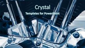  Presentation with bike engine - Presentation design consisting of motor road show - steel shining engine background and a navy blue colored foreground