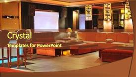  Presentation with bar - Amazing theme having luxury night restaurant - bar room backdrop and a tawny brown colored foreground