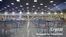  Presentation with modern food - Presentation theme with luxury night restaurant - fast food in modern building background and a gray colored foreground