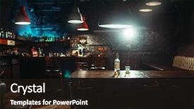  Presentation with pub - Cool new presentation with luxury night restaurant - pub bottle of alcohol backdrop and a wine colored foreground