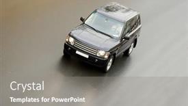  Presentation with vehicle - Presentation featuring luxury-off-road-vehicle background and a gray colored foreground