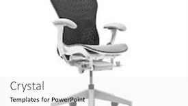  Presentation with office chair - PPT theme having luxury office chair on white background including clipping path background and a white colored foreground