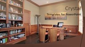  Presentation with luxury - PPT theme featuring luxury-office background and a  colored foreground