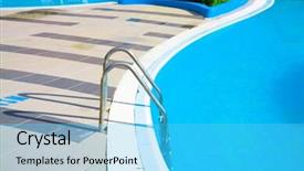  Presentation with luxury hotel - PPT layouts enhanced with luxury pool hotel background and a cyan colored foreground