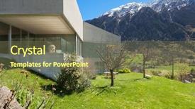  Presentation with concrete - PPT theme with luxury real estate - architecture modern design concrete house background and a tawny brown colored foreground