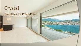  Presentation with kitchen - Audience pleasing slide deck consisting of luxury real estate - beautiful modern kitchen with window backdrop and a lemonade colored foreground