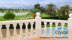  Presentation with golf course - Presentation with luxury real estate - golf course view from house background and a coral colored foreground