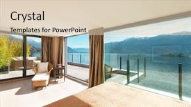  Presentation with bedroom modern - Presentation design enhanced with luxury real estate - interior beautiful modern penthouse comfortable background and a lemonade colored foreground