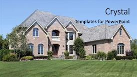  Presentation with safety home inspections - Amazing PPT layouts having luxury real estate - large brick home with arched backdrop and a light blue colored foreground