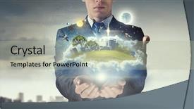  Presentation with development - PPT theme having luxury real estate - new development project mixed media background and a mint green colored foreground