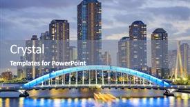  Presentation with partikel japan - Cool new PPT layouts with luxury real estate - tokyo japan residential skyscrapers backdrop and a  colored foreground