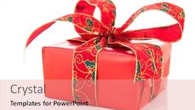  Presentation with golden christmas - PPT layouts enhanced with luxury-red-christmas-present background and a coral colored foreground