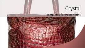  Presentation with leather bag - PPT theme with luxury red leather female bag isolated on white background and a lemonade colored foreground