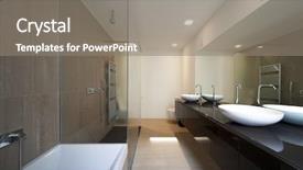  Presentation with apartment - PPT theme consisting of modern luxurious bathroom - beautiful new apartment background and a gray colored foreground