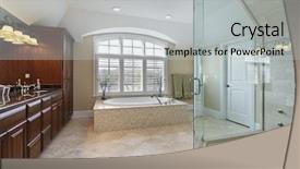  Presentation with circus show master - PPT layouts consisting of bath with spacious glass shower background and a light gray colored foreground