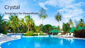  Presentation with luxury resort - Presentation with luxury resort pool background and a light blue colored foreground