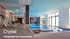  Presentation with luxury resort - Slides featuring luxury-resort-swimming-pool background and a gray colored foreground