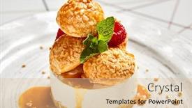  Presentation with art craft - Presentation theme enhanced with luxury-restaurant-dessert-side-view background and a lemonade colored foreground