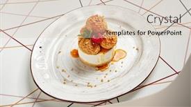  Presentation with art craft - Amazing PPT theme having luxury-restaurant-dessert-side-view backdrop and a lemonade colored foreground