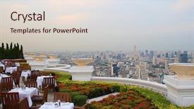  Presentation with house roof and roofing business - Beautiful PPT layouts featuring luxury restaurant on the roof backdrop and a lemonade colored foreground