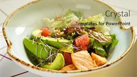  Presentation with salmon dish - Beautiful slide deck featuring luxury-restaurant-side-dish-top backdrop and a yellow colored foreground