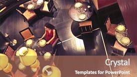  Presentation with luxury - PPT theme enhanced with luxury restaurant with beautiful woman background and a coral colored foreground