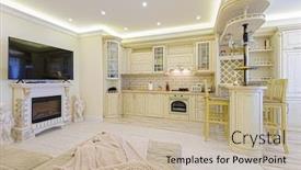  Presentation with rich - PPT layouts with luxury rich modern beige kitchen in provence style background and a mint green colored foreground