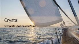  Presentation with sailing ship - Presentation design consisting of luxury sail boat sailing background and a soft green colored foreground