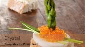  Presentation with snack - Amazing slide deck having luxury-snack-of-bread backdrop and a coral colored foreground