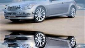  Presentation with luxury car - Presentation enhanced with luxury-sports-car-against-bright background and a light blue colored foreground