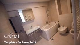  Presentation with fancy - Slide set featuring luxury-stylish-bathroom-interior background and a coral colored foreground