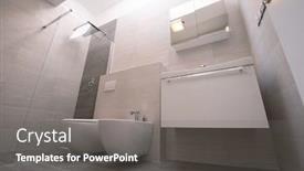  Presentation with toilet - Amazing presentation design having luxury-stylish-bathroom-interior backdrop and a gray colored foreground