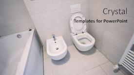  Presentation with toilet - Slide set enhanced with luxury-stylish-bathroom-interior background and a light gray colored foreground