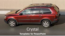  Presentation with road quality - PPT theme enhanced with luxury-suv-car-isolated background and a dark gray colored foreground