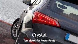  Presentation with suv - Slides featuring luxury-suv-rear-light-closeup background and a dark gray colored foreground