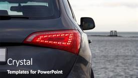  Presentation with suv - Slides with luxury-suv-rear-light-closeup background and a dark gray colored foreground