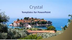  Presentation with luxury - Slides with luxury-sveti-stefan-island background and a  colored foreground