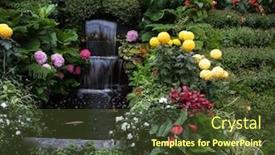  Presentation with stream - Amazing PPT theme having luxury-three-stage-fountain-mirror backdrop and a tawny brown colored foreground