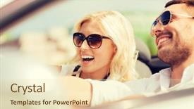  Presentation with road trip - Slide deck featuring luxury transportation - road trip dating leisure couple background and a lemonade colored foreground