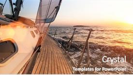  Presentation with sunset sailing - Beautiful PPT layouts featuring luxury transportation - sailing regatta during sunset backdrop and a tawny brown colored foreground
