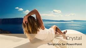  Presentation with luxury travel - Slide deck consisting of luxury-travel-vacation-woman-looking background and a lemonade colored foreground