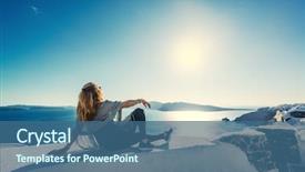  Presentation with luxury travel - PPT layouts enhanced with luxury travel vacation woman looking background and a ocean colored foreground