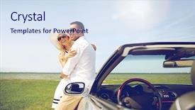  Presentation with steamers transport - Cool new PPT layouts with luxury vehicle - transport travel love date backdrop and a sky blue colored foreground